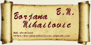 Borjana Mihailović vizit kartica